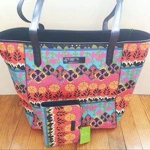 NWT Vera Bradley Rio Stripe Breakaway Tote Bundle